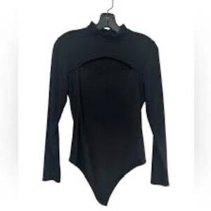 Abercrombie & Fitch Black Long Sleeve Bodysuit Women’s Size M Mock Neck